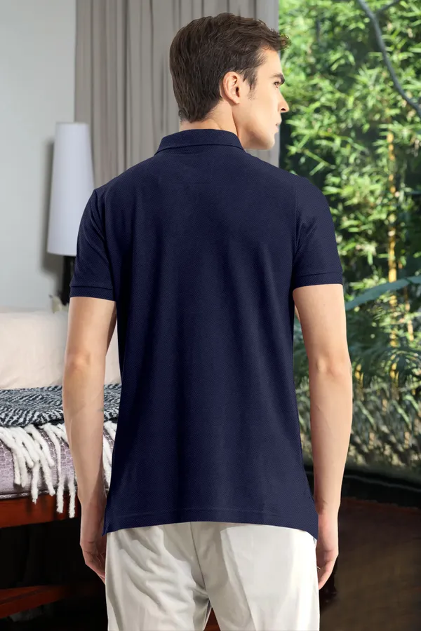 Dark_Blue_Polyester_Half_Sleeve_Regular_Textured_T_Shirt_For_Men