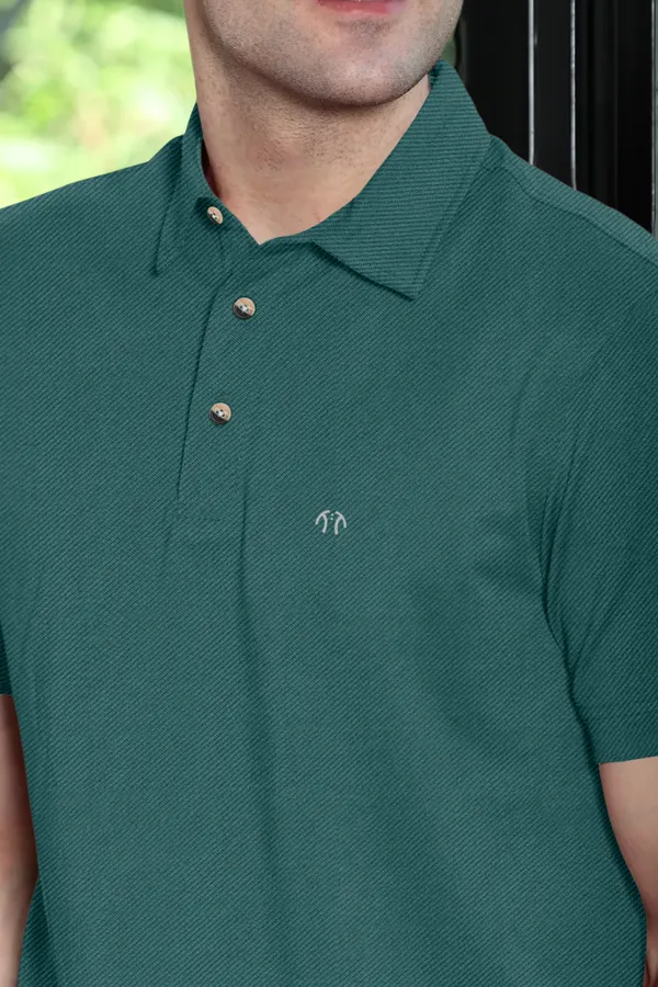Green_Polyester_Half_Sleeve_Regular_Textured_T_Shirt_For_Men