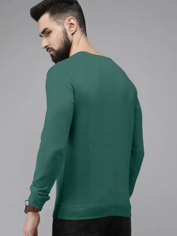 Green_Cotton_Blend_Full_Sleeve_Round_Neck_Solid_T_Shirt_For_Men_Pack_Of_1