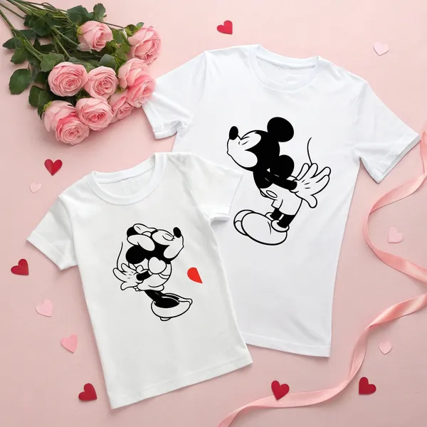 White_Pure_Cotton_Half_Sleeve_Round_Neck_Printed_T_Shirt_For_Couple_Pack_Of_2