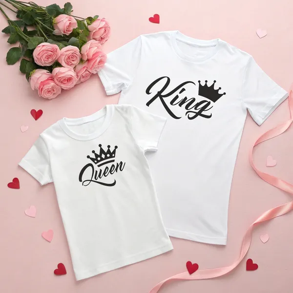 White_Pure_Cotton_Half_Sleeve_Round_Neck_Printed_T_Shirt_For_Couple_Pack_Of_2