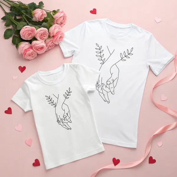 White_Pure_Cotton_Half_Sleeve_Round_Neck_Printed_T_Shirt_For_Couple_Pack_Of_2