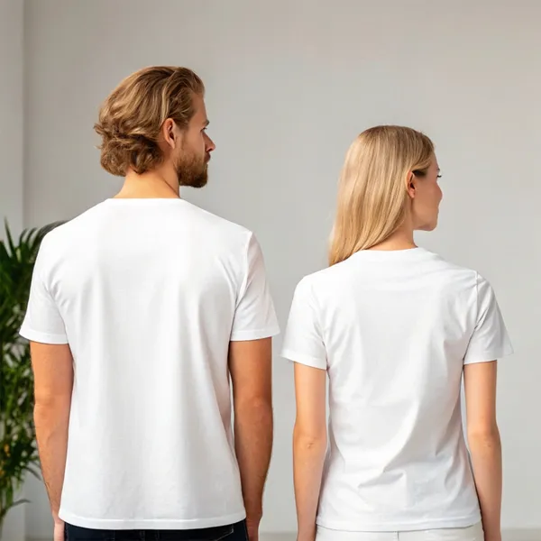 White_Pure_Cotton_Half_Sleeve_Round_Neck_Printed_T_Shirt_For_Couple_Pack_Of_2