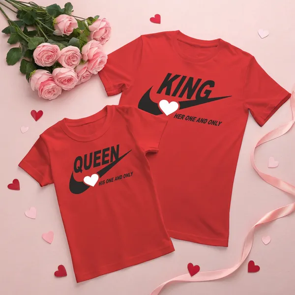 Red_Pure_Cotton_Half_Sleeve_Round_Neck_Printed_T_Shirt_For_Couple_Pack_Of_2
