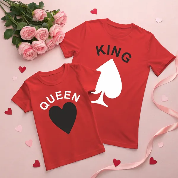 Red_Pure_Cotton_Half_Sleeve_Round_Neck_Printed_T_Shirt_For_Couple_Pack_Of_2