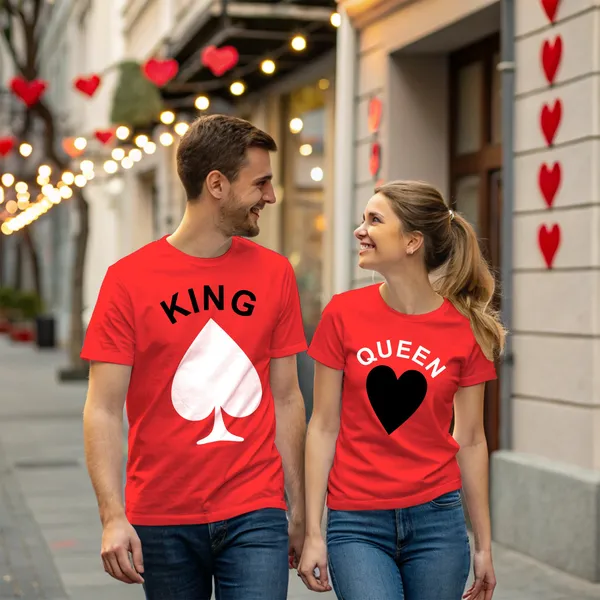 Red_Pure_Cotton_Half_Sleeve_Round_Neck_Printed_T_Shirt_For_Couple_Pack_Of_2