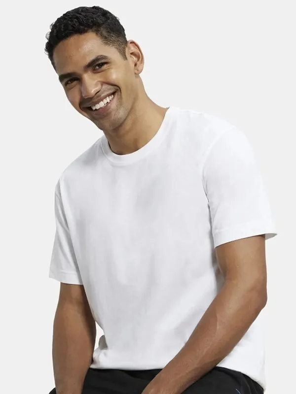White_Pure_Cotton_Half_Sleeve_Regular_Solid_T_ShirtFor_Men