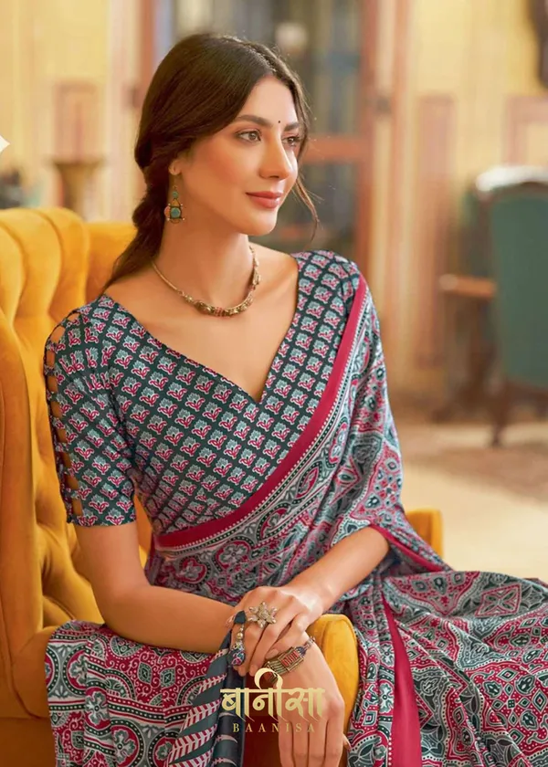 Grey_Ajrakh_Printed_Satin_Crepe_Saree