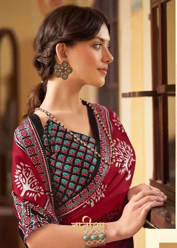Maroon__Ajrakh_Printed_Satin_Crepe_Saree
