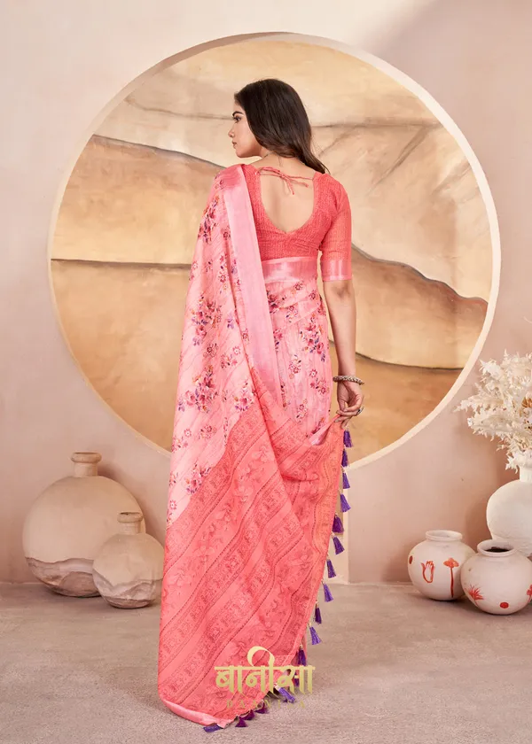Baby_Pink_Floral_Digital_Print_Cotton_Linen_Saree_With_Matched_Unsttiched_Blouse