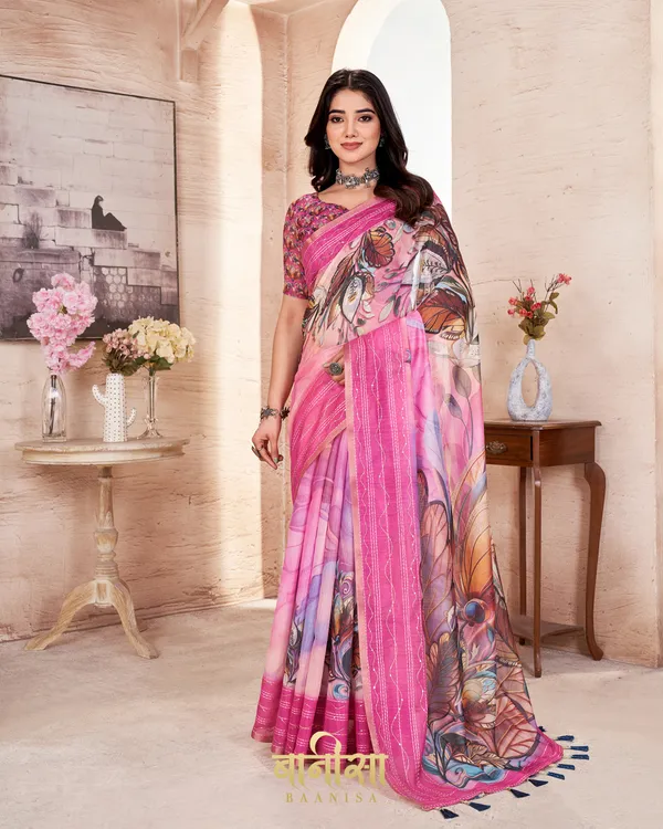 MULTICOLOUR_FLORAL_CHANDERI_COTTON_KATHA_&_SEQUENCE_WORK_WORK_PRINTED_SAREE_WITH_MATCHED_UNSTTICHED_BLOUSE