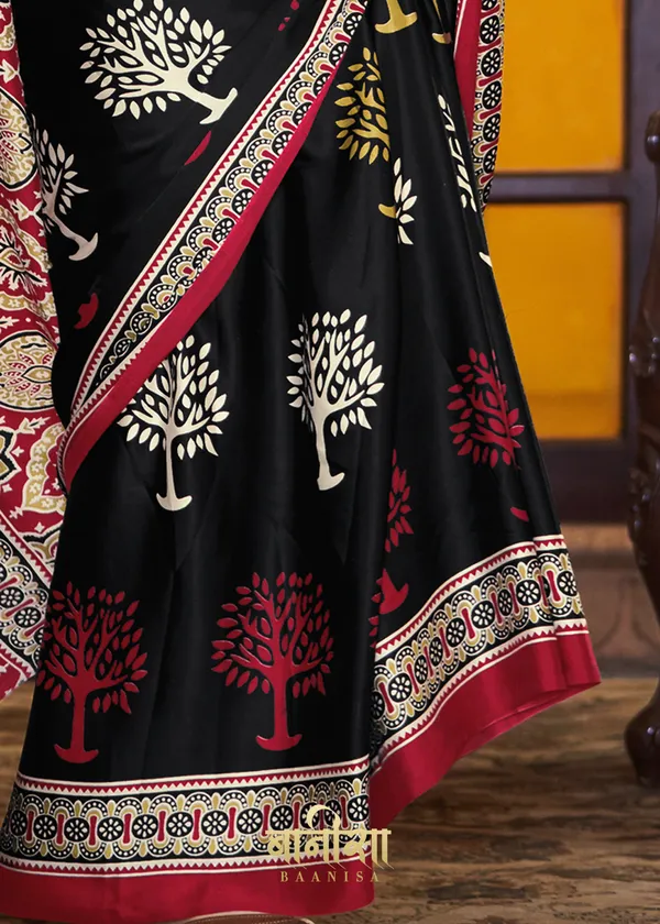 Maroon__Ajrakh_Printed_Satin_Crepe_Saree