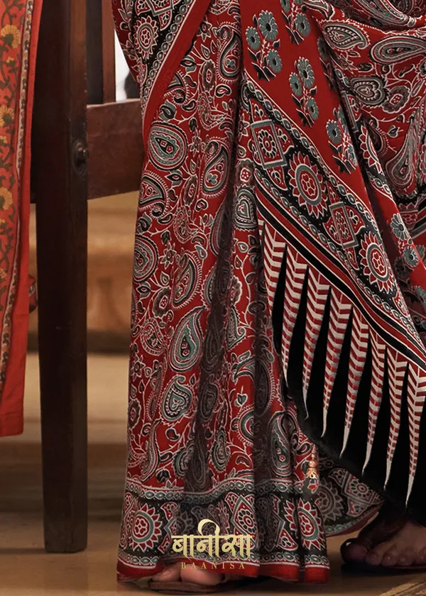 Maroon__Ajrakh_Printed_Satin_Crepe_Saree