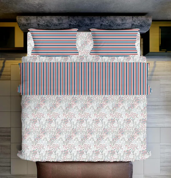 King_Size_108x108_Bedsheet_Glace_Cotton_Double_bed_|_2_Pillow_Covers