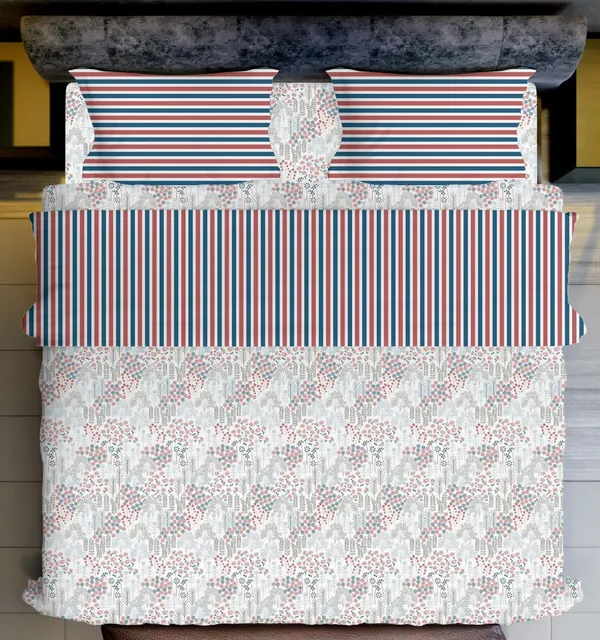 King_Size_108x108_Bedsheet_Glace_Cotton_Double_bed_|_2_Pillow_Covers