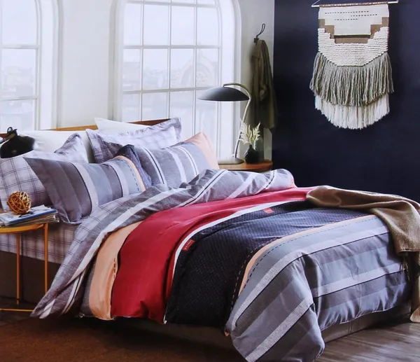 Multi_Stripes_Glace_Cotton_|_Super_King_Size_Bedsheet_|_With_2_Pillow_Covers_|_108X118_Inch|_240_TC