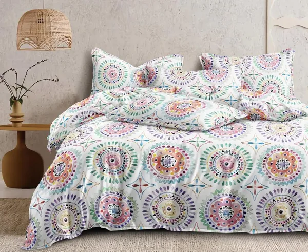 King_Size_108x108_Bedsheet_Glace_Cotton_Double_bed_|_2_Pillow_Covers