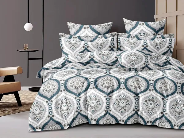 King_Size_108x108_Bedsheet_Glace_Cotton_Double_bed_|_2_Pillow_Covers