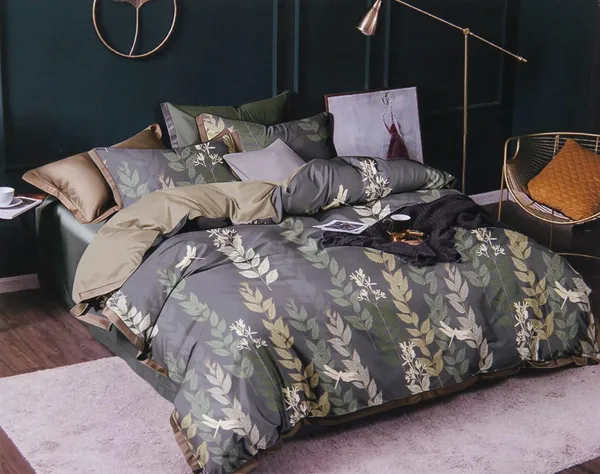 Grey_Green_Glace_Cotton_|_Super_King_Size_Bedsheet__With_2_Pillow_Covers_||108X118_Inch|_240_TC