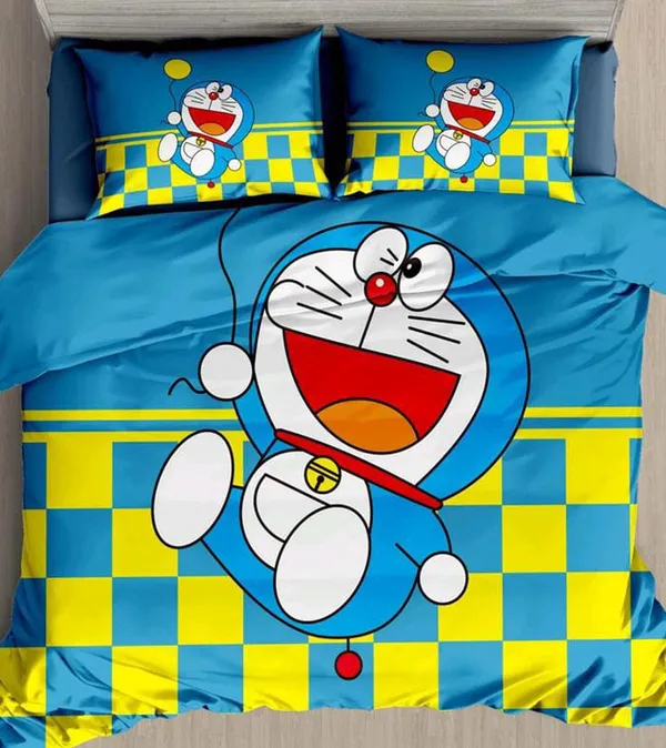 Kids_Cartoon_Doraemon_Bedsheet_Double_Bed_With_2_Pillow_covers