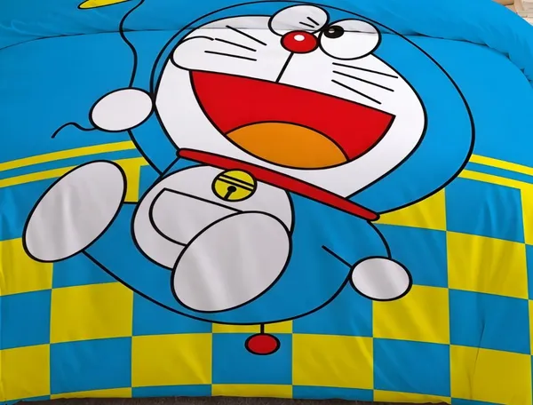 Kids_Cartoon_Doraemon_Bedsheet_Double_Bed_With_2_Pillow_covers