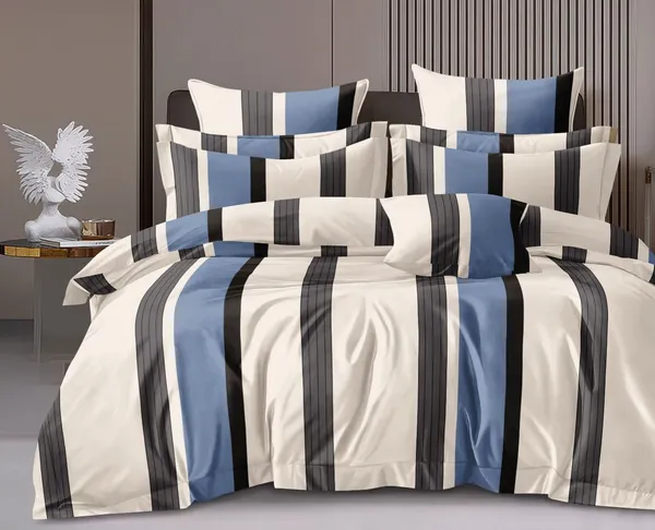 Multi_Stripes_Glace_Cotton_Bedsheet_|_Super_King_Size_|_With_2_Pillow_Covers_|_108X118_Inch|_240_TC