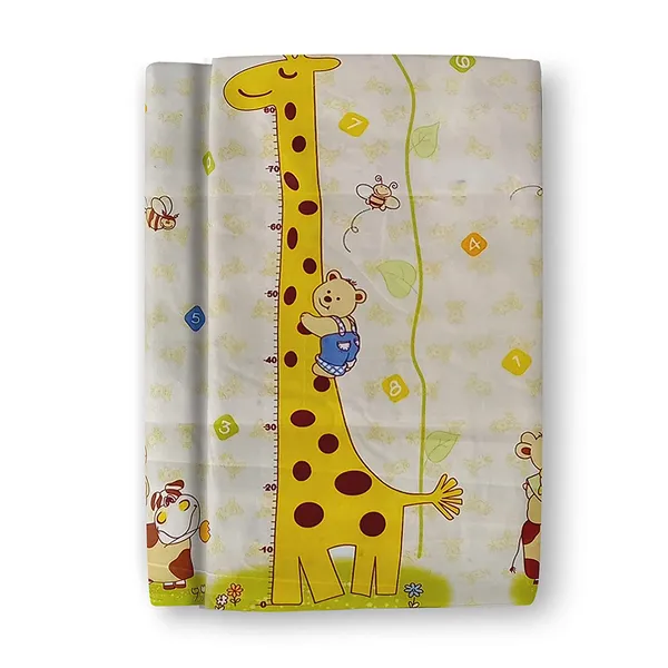 Yellow_Giraffe_Animal_Kids_Cartoon_Print_BedSheet_Double_Bed_With_2_Pillow_Covers