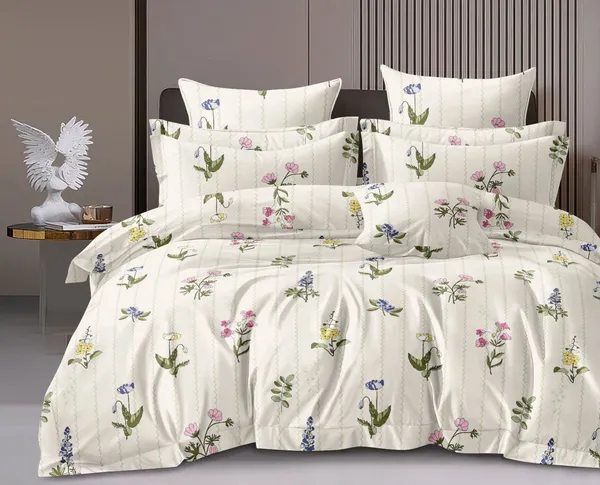 Cream_Glace_Cotton_Bedsheet_|_Super_King_Size_|_With_2_Pillow_Covers_|_108X118_Inch|_240_TC