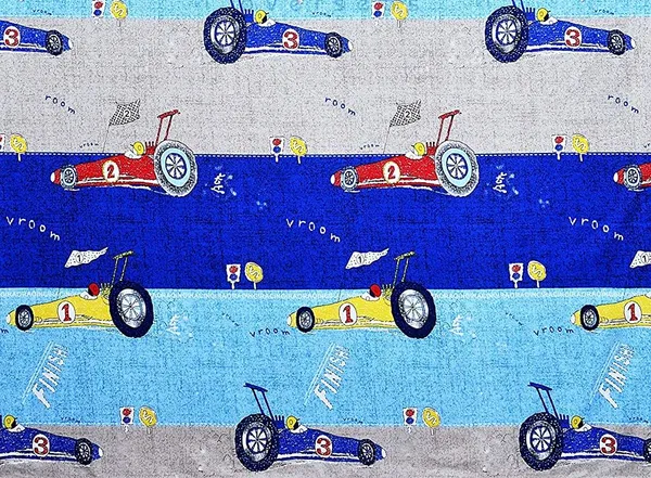F1_Car_Racing_Kids_Cartoon_Print_BedSheet_Double_Bed_With_2_Pillow_Covers