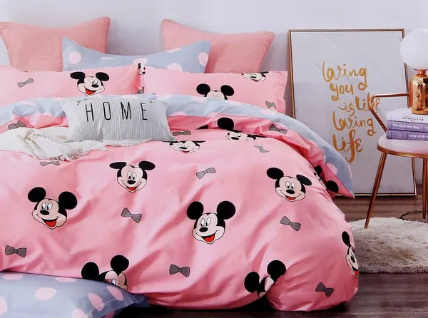 Mickey_Mouse_Kids_Cartoon_Print_BedSheet_Double_Bed_With_2_Pillow_Covers