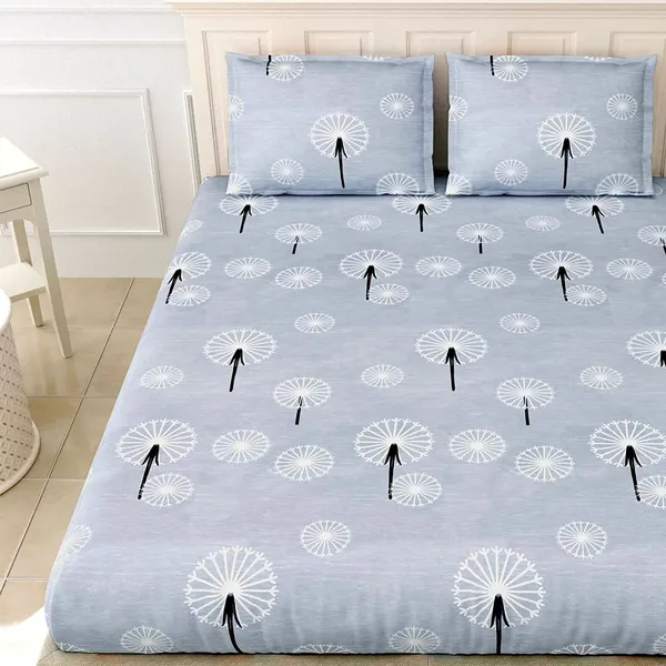King_Size_108x108_Bedsheet_Glace_Cotton_Double_bed_|_2_Pillow_Covers