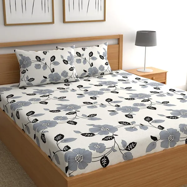 Creme_Glace_Cotton_Bedsheet_|_Super_King_Size_|_With_2_Pillow_Covers_|_108X120_Inch|_240_TC