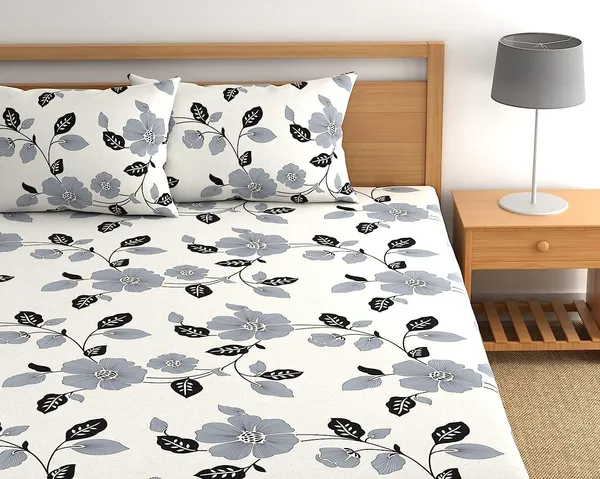 Creme_Glace_Cotton_Bedsheet_|_Super_King_Size_|_With_2_Pillow_Covers_|_108X120_Inch|_240_TC