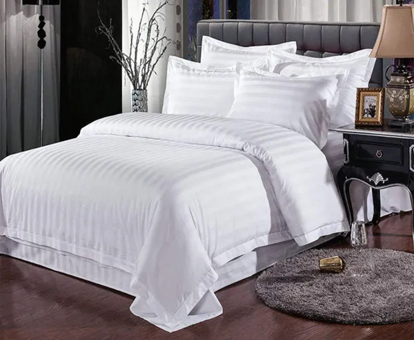 Solid_White_Self_Stripes_Pattern_Glace_Cotton_Bedsheet_|_Super_King_Size_|With_2_Pillow_Covers_|_107X118_Inch_|_240_TC