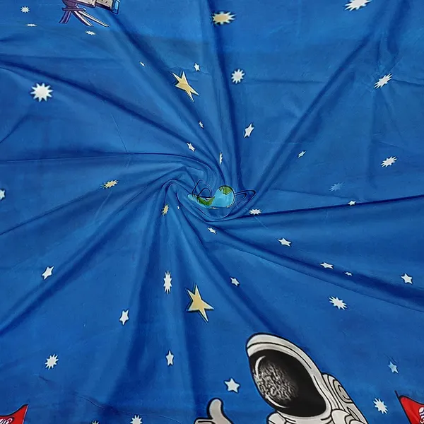 Astronaut_Science_Theme_Kids_Cartoon_Print_BedSheet_Double_Bed_With_2_Pillow_Covers
