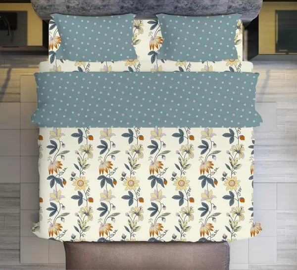 Creme_Glace_Cotton_Bedsheet_|_Super_King_Size_|_With_2_Pillow_Covers_|_108X120_Inch|_240_TC