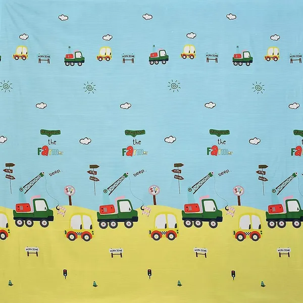Car_Crane_Print_Kids_Cartoon_BedSheet_Double_Bed_With_2_Pillow_Covers