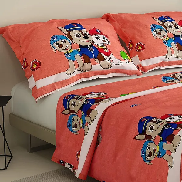 Paw_Patrol_Dog_Animal_Kids_Cartoon_Print_BedSheet_Double_Bed_With_2_Pillow_Covers