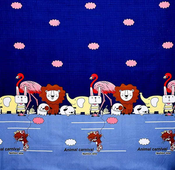Animal_Carnival_Kids_Cartoon_Print_BedSheet_Double_Bed_With_2_Pillow_Covers