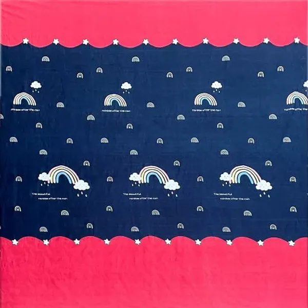 Rainbow_Blue_Kids_Cartoon_Print_BedSheet_Double_Bed_With_2_Pillow_Covers