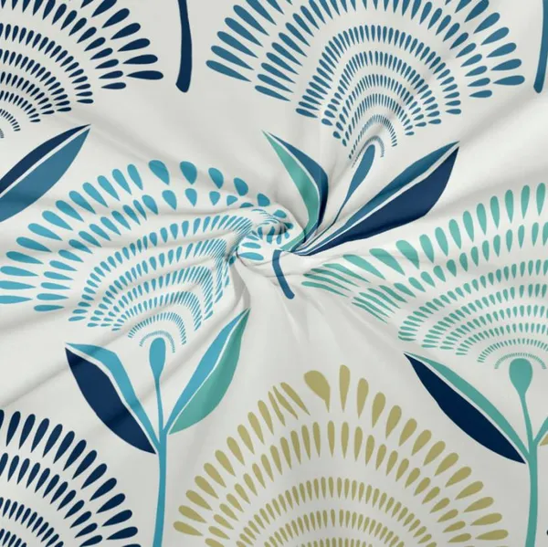 White_Blue_Glace_Cotton_Bedsheet_|_Super_King_Size_|_With_2_Pillow_Covers_|_108X120_Inch|_240_TC