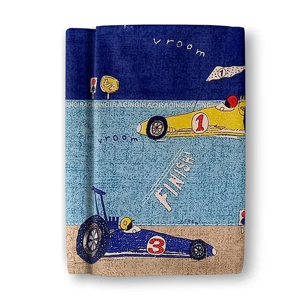 F1_Car_Racing_Kids_Cartoon_Print_BedSheet_Double_Bed_With_2_Pillow_Covers