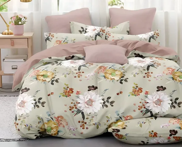 King_Size_108x108_Bedsheet_Glace_Cotton_Double_bed_|_2_Pillow_Covers