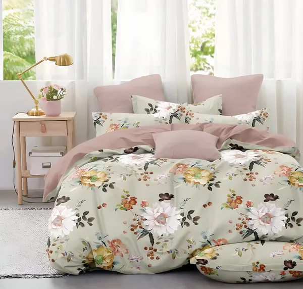 King_Size_108x108_Bedsheet_Glace_Cotton_Double_bed_|_2_Pillow_Covers