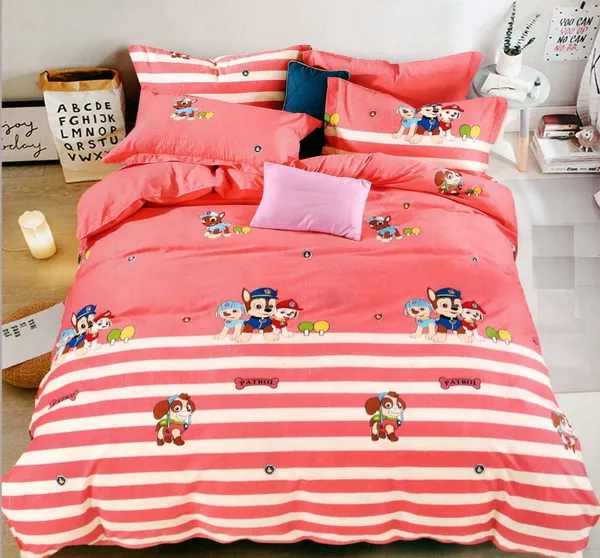 Paw_Patrol_Dog_Animal_Kids_Cartoon_Print_BedSheet_Double_Bed_With_2_Pillow_Covers