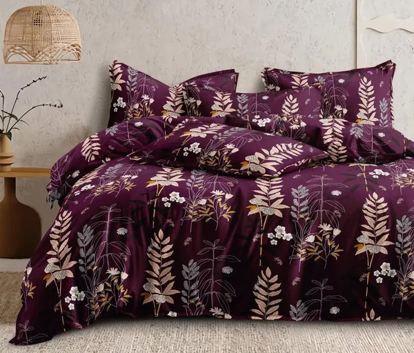 Wine_Glace_Cotton_|Super_King_Size_Bedsheet_|With_2_Pillow_Covers_|107X118_Inch_|240_TC