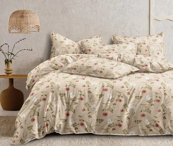 King_Size_108x108_Bedsheet_Glace_Cotton_Double_bed_|_2_Pillow_Covers