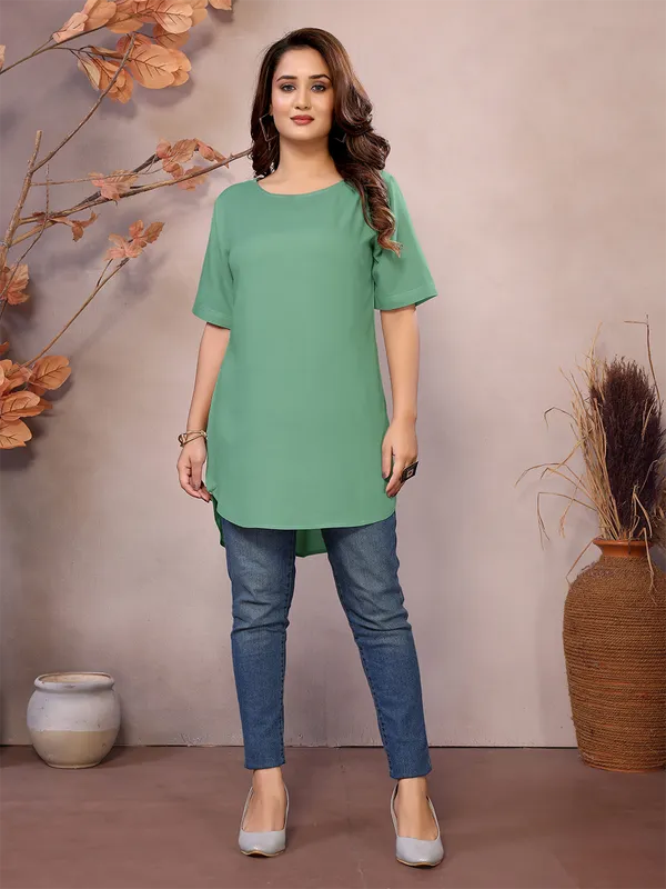 Pista_Pure_Viscose_Boat_Neck_Hip_Length_Half_Sleeve_Tunic_For_Women