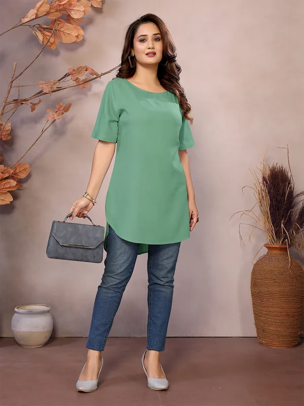 Pista_Pure_Viscose_Boat_Neck_Hip_Length_Half_Sleeve_Tunic_For_Women