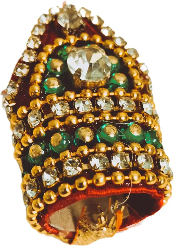 ‎Multicolor_Cotton_Laddu_Bal_Gopal_Dress_With_Pagdi_(6_X_6_X_0.1_Cm)